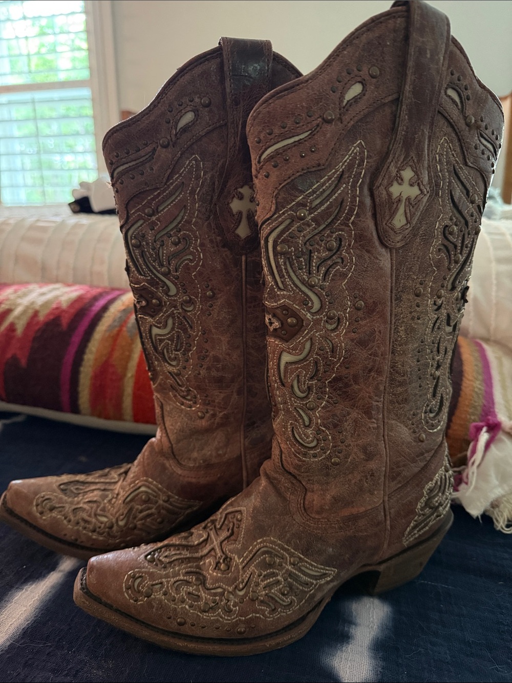 Women’s Brown Leather Western Boots - Pointed Toe